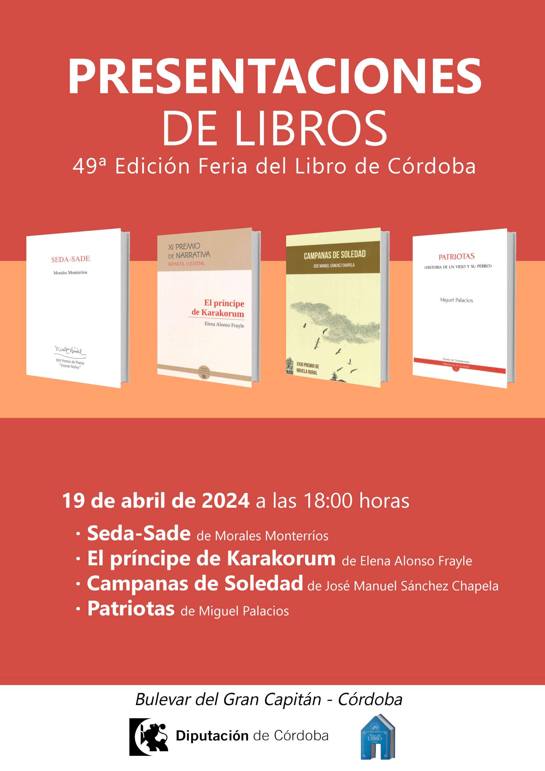 Presentaciones de los Premios Literarios de la Delegación de Cultura de Córdoba en la 49ª Feria del Libro